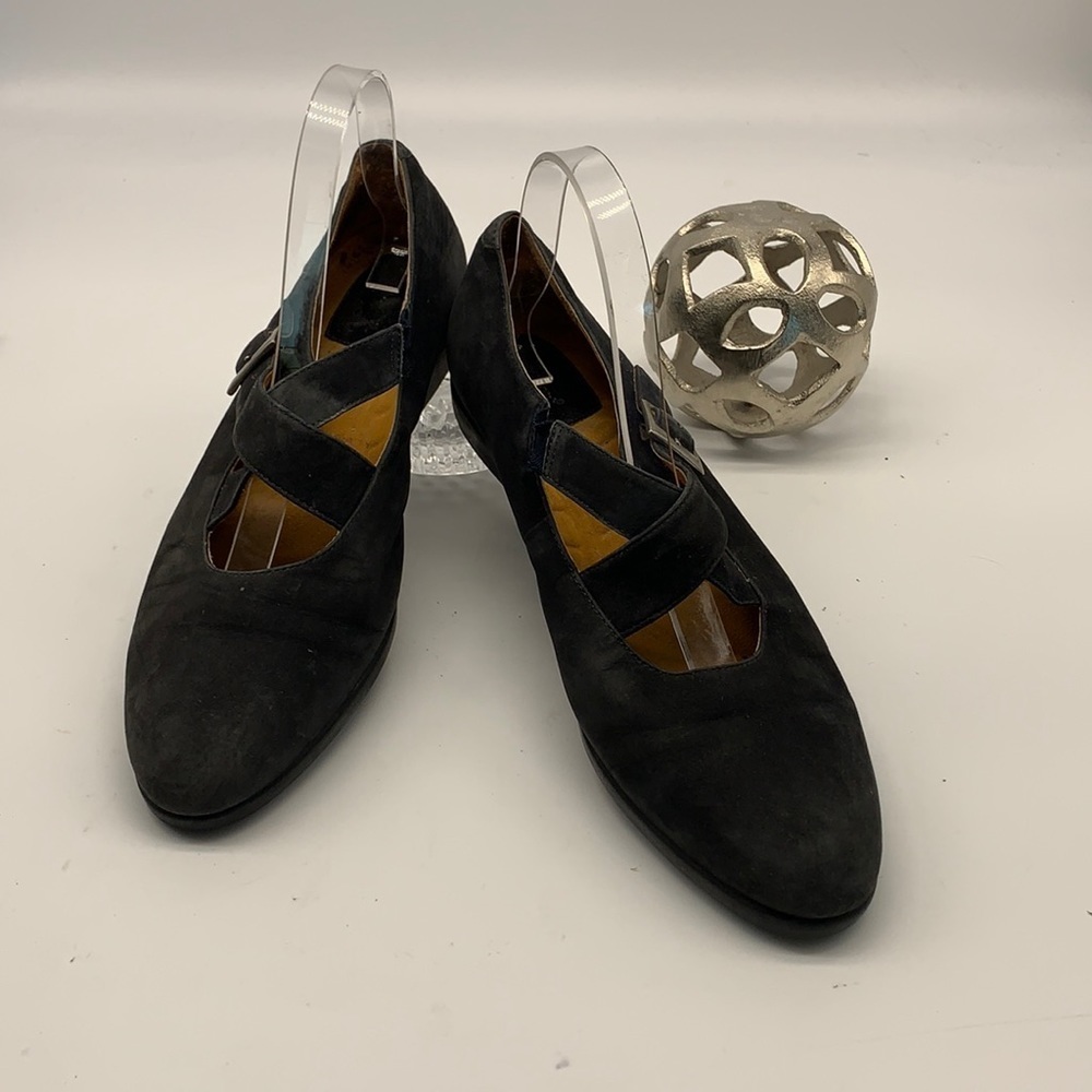 Rockport Blake Suede Flats with Cross Strap  size 11N
